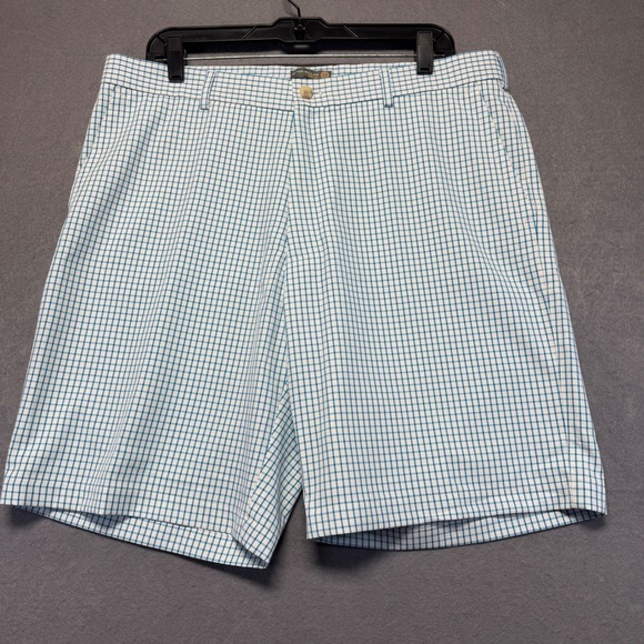 Peter Millar Other - Peter Millar Mens 36 Performance Wicking Golf Shorts Blue White Windowpane Check
